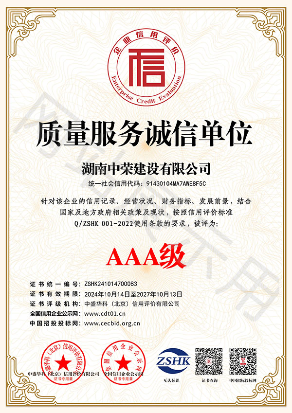 质量服务诚信单位